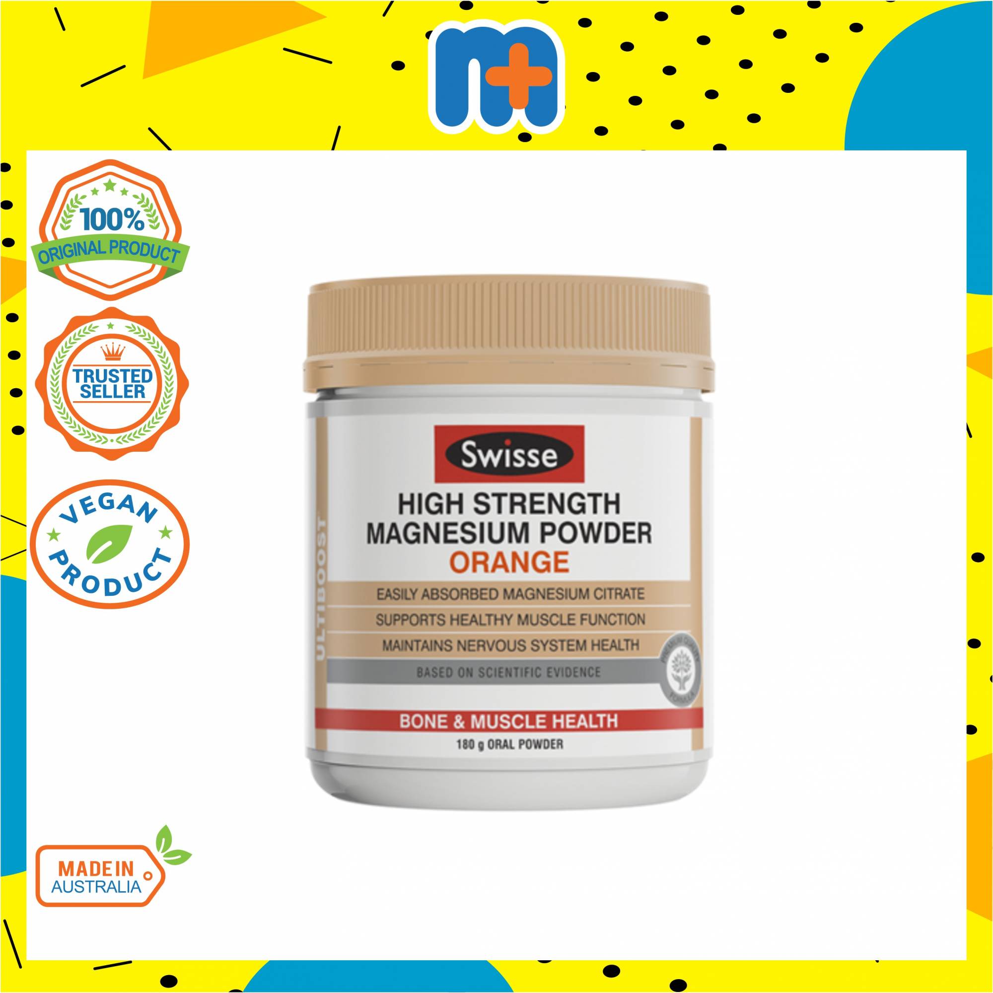 SWISSE HIGH STRENGTH MAGNESIUM POWDER 180G (ORANGE)